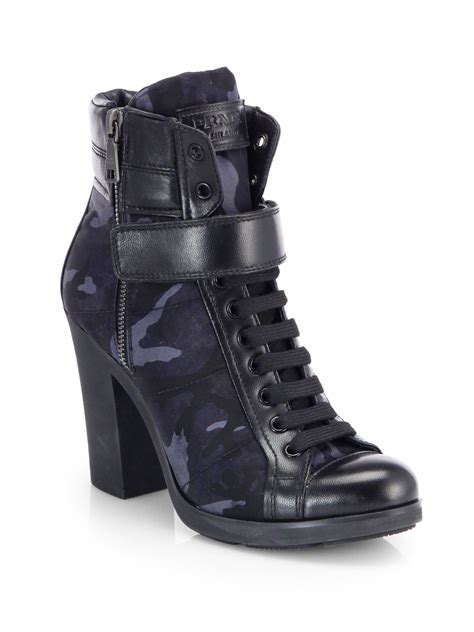 prada camo boots|prada wingtip ankle boots.